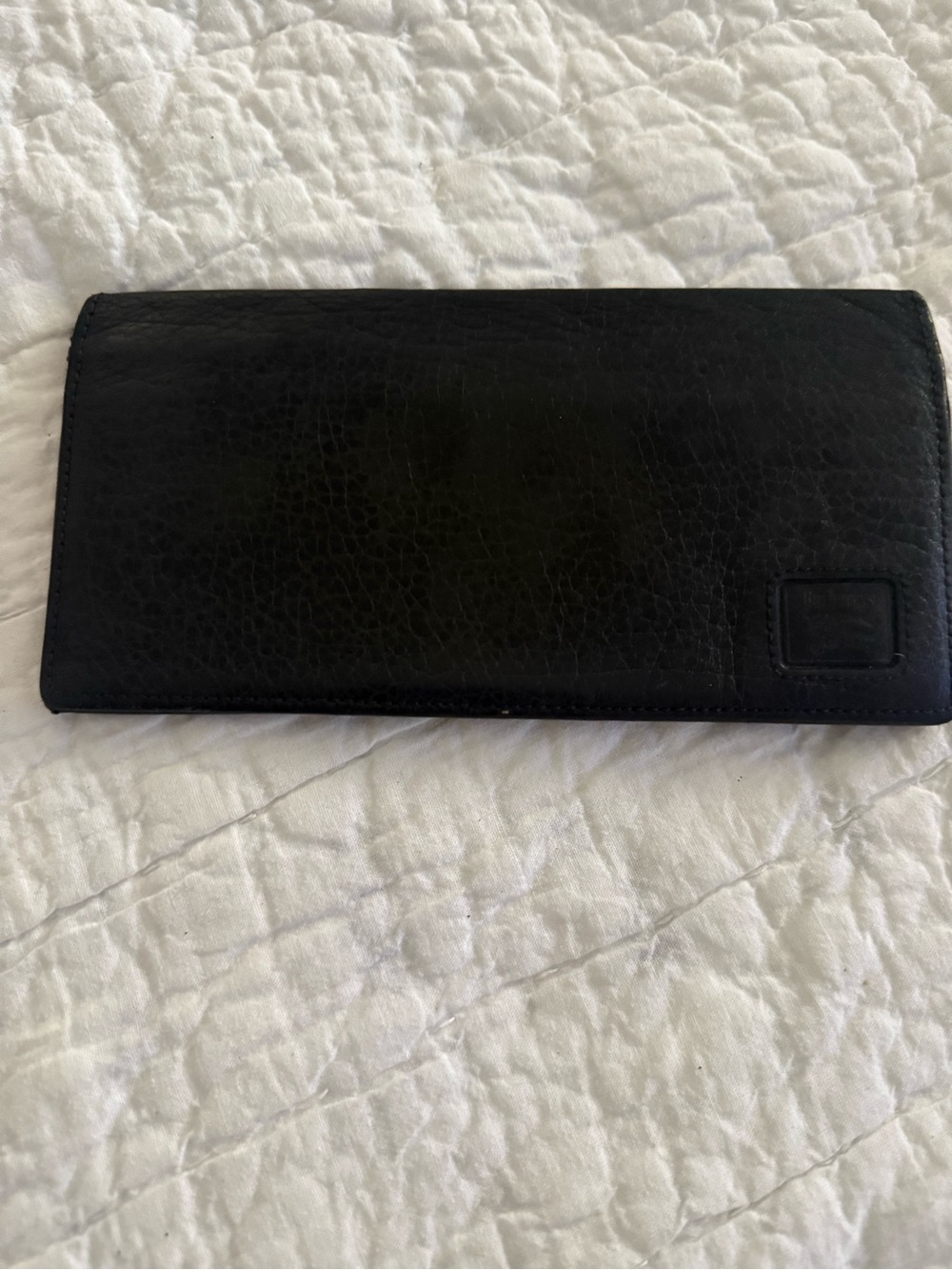 Burberry Black Leather long wallet